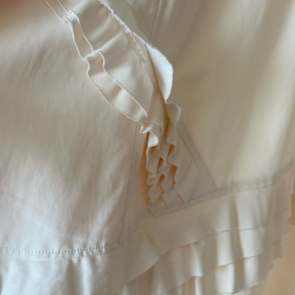 Bebe Cream Ruffle Trench Coat - Picture 14 of 15